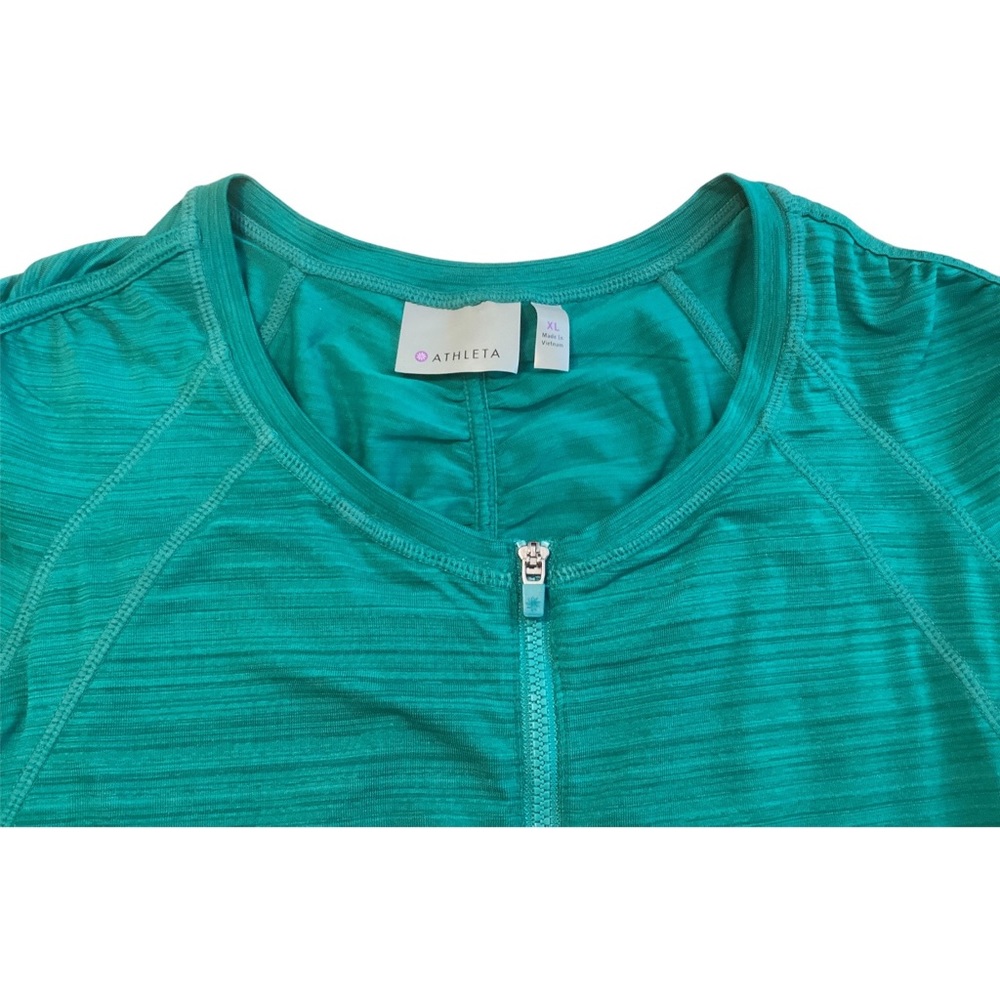Athleta Women’s Long Sleeve Pullover 1/4 Zip Green Athletic Shirt Activewear XL - Picture 11 of 15